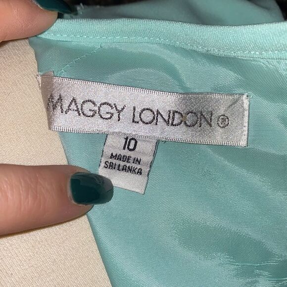 Maggy London Mint Green A-Line Sleeveless Classy Vintage Style Dress Size 10 - Picture 10 of 13